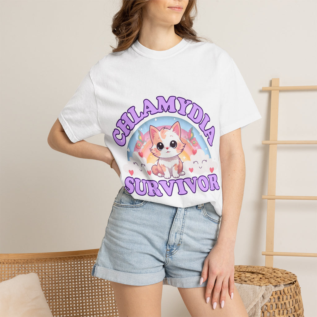 T-Shirt — "Chlamydia Survivor" Cute Cat Awareness Tee