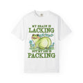 Funny Frog T-Shirt — "My Brain Is Lacking But My Ass Is Packing" Graphic Tee