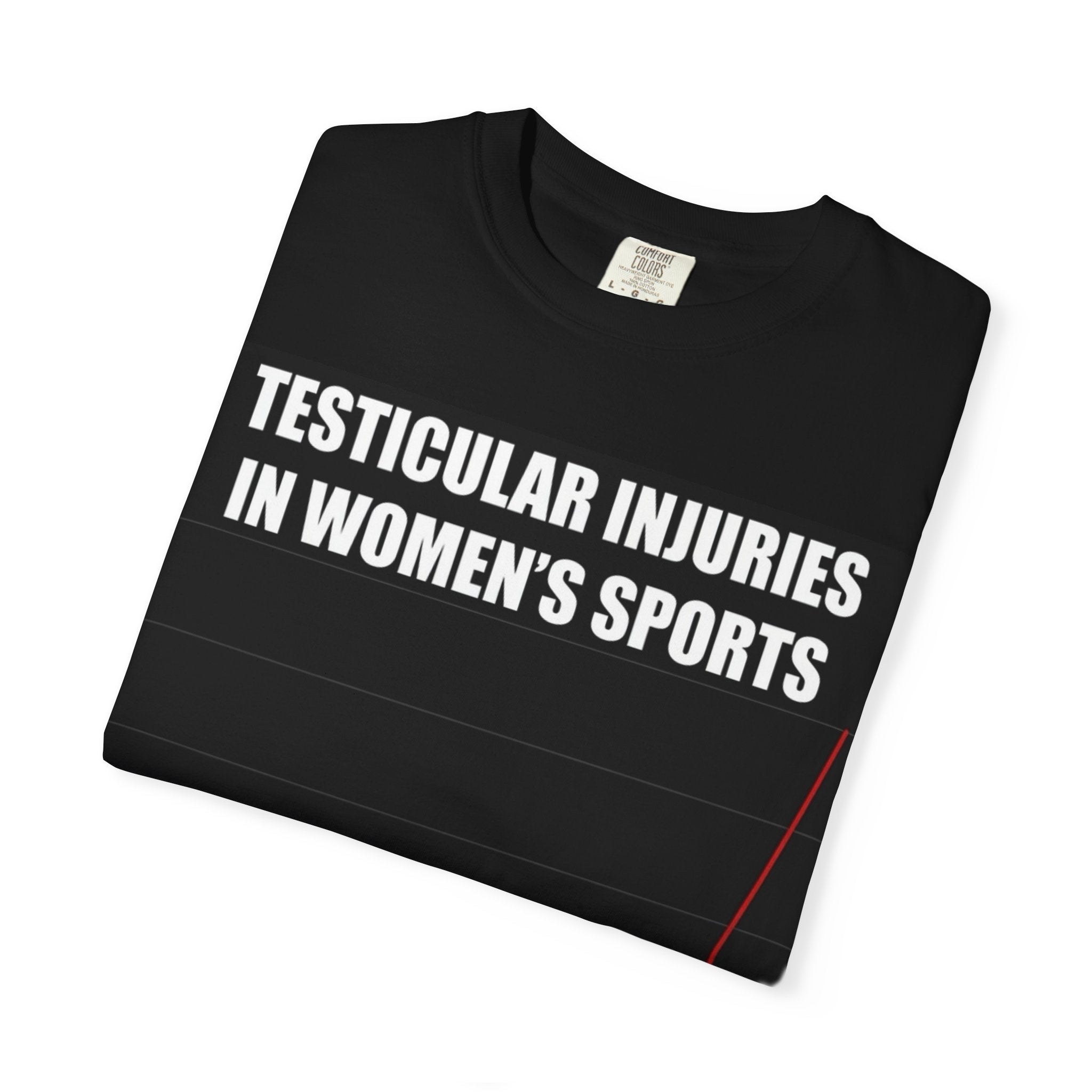 T-Shirt — "Testicular Injuries in Women's Sports" Graph Tee