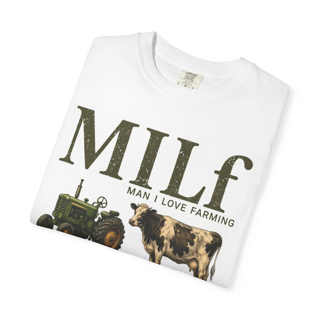 T-Shirt — MILF (Man I Love Farming) Vintage Farm Animals & Tractor Graphic