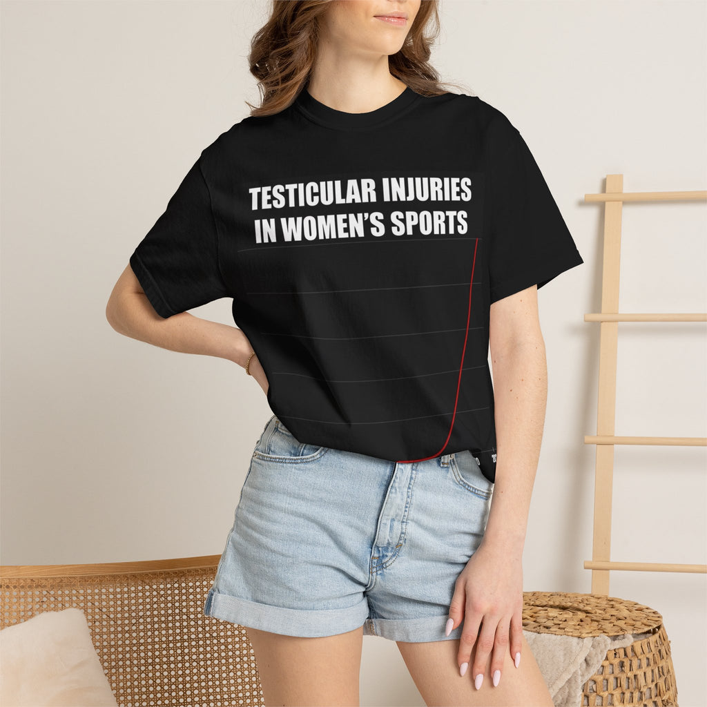 T-Shirt — "Testicular Injuries in Women's Sports" Graph Tee