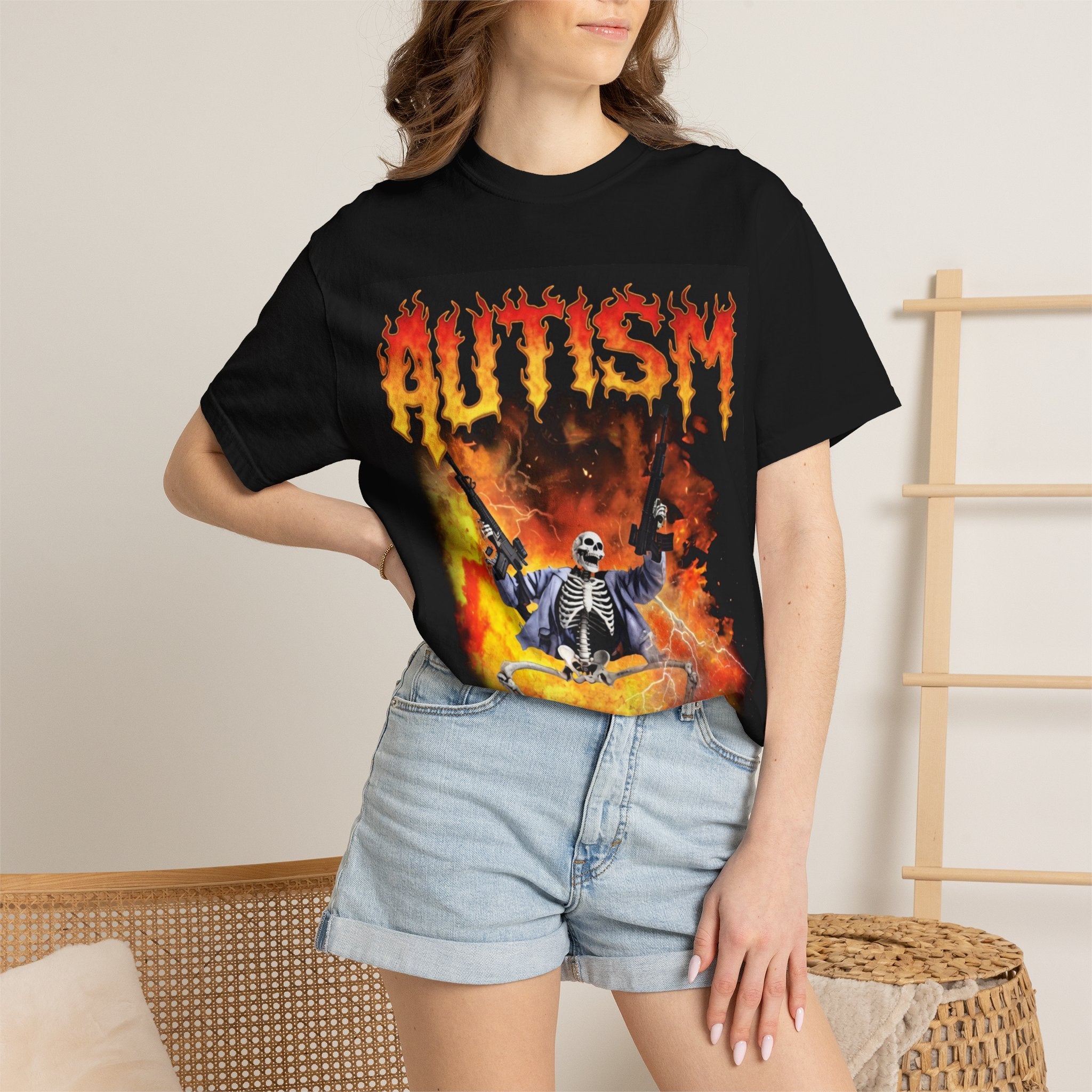 Autism Flame Skull T-Shirt