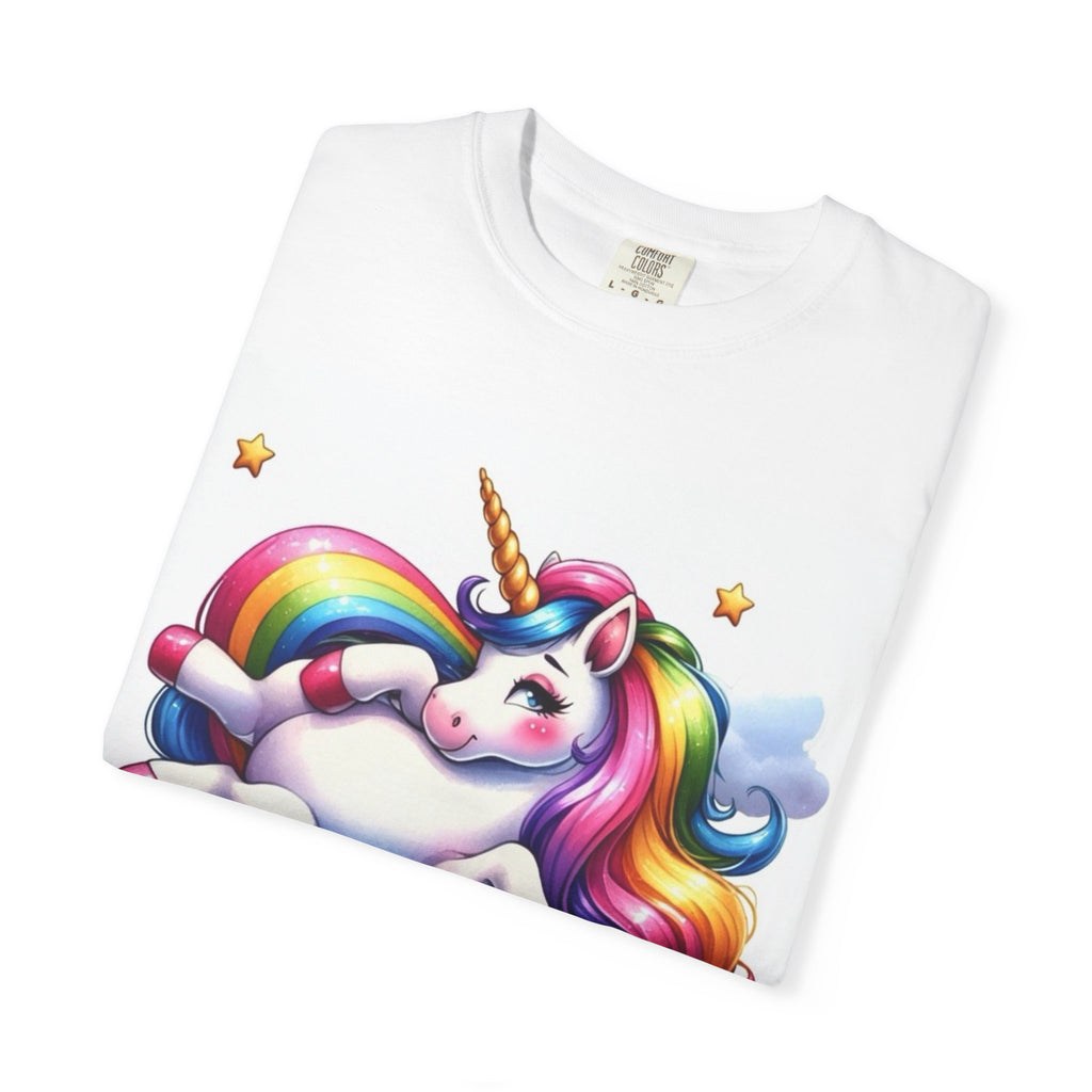 Unicorn Graphic T-Shirt — "I'm Here for the Gangbang" Novelty Tee