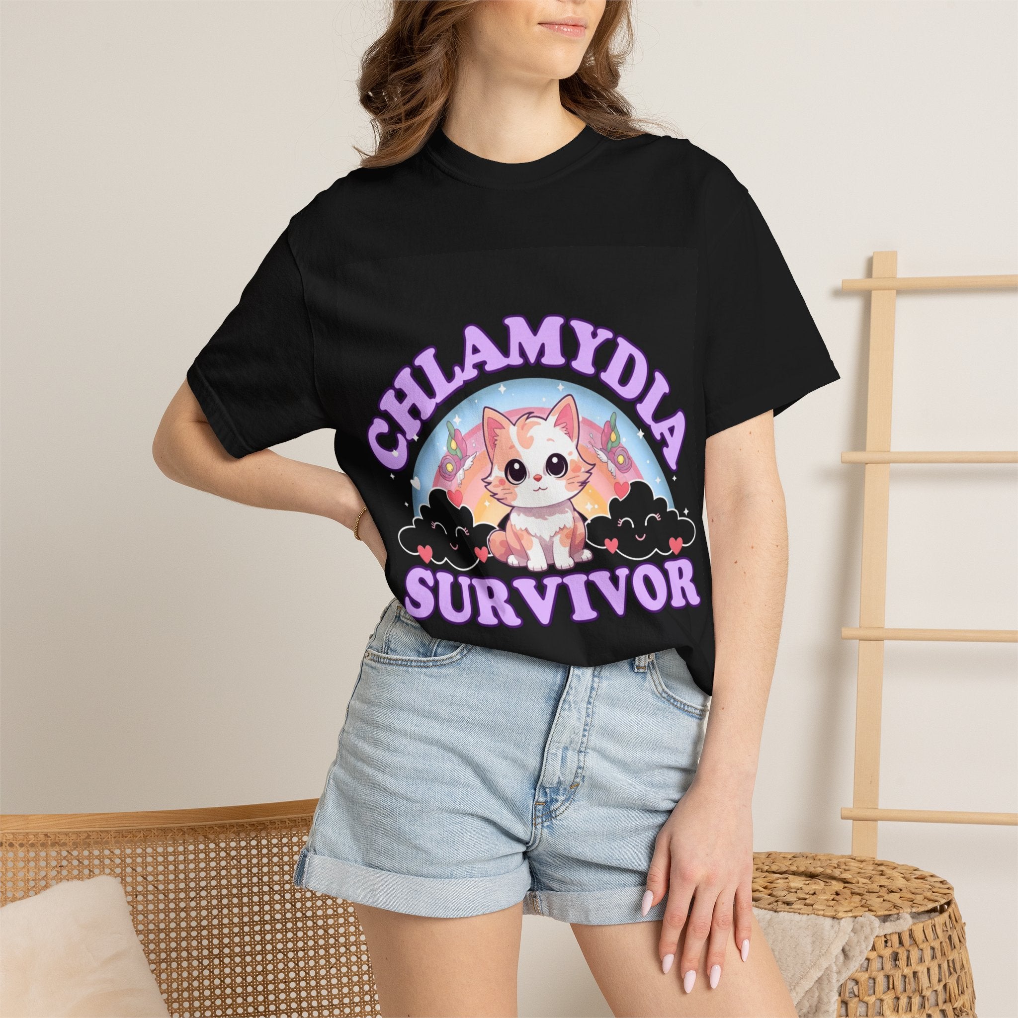 Chlamydia Survivor T-Shirt — Cute Kitty Awareness Tee