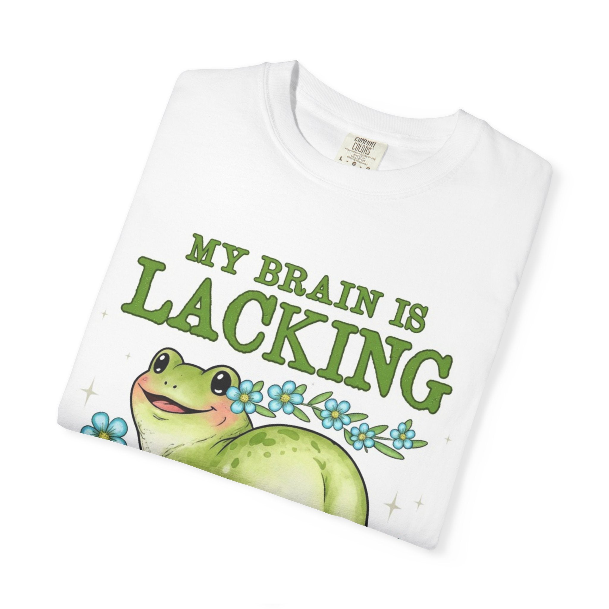 Funny Frog T-Shirt — "My Brain Is Lacking But My Ass Is Packing" Graphic Tee
